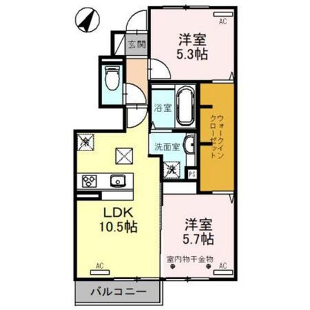 エコンフォート前橋駒形　Ａ棟の物件間取画像